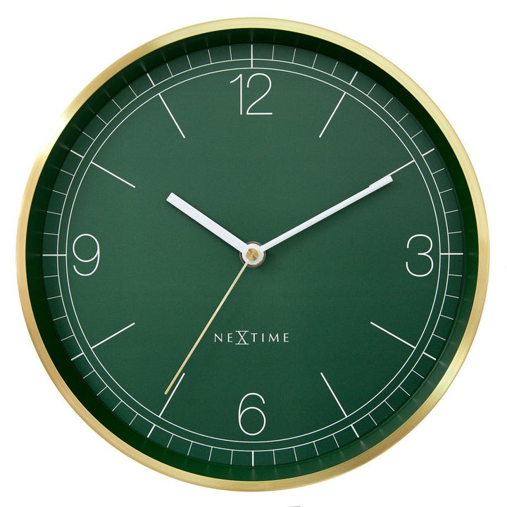 Vægur 25cm-Silent-Grøn/Turkis/Hvid/Sort-Metal-NeXtime 'Bolero'