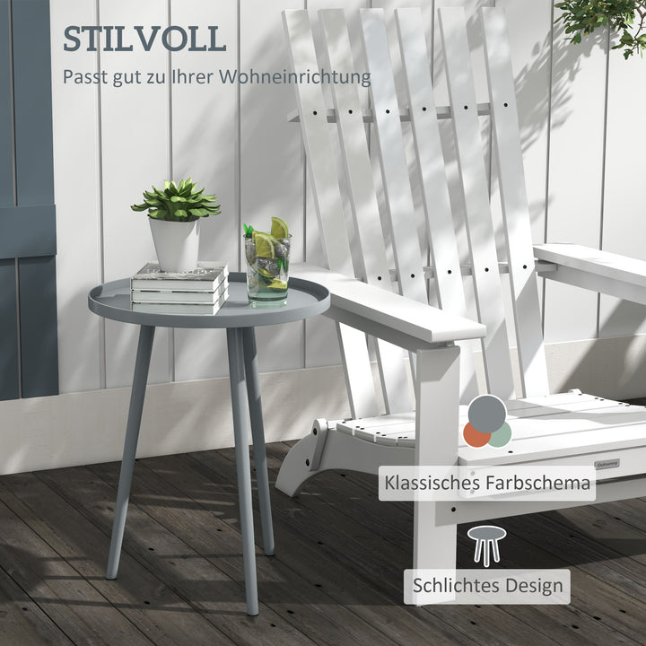 Sidebord, sofabord, havebord, terrassebord til haven, altan, stål, 40 x 40 x 50 cm, grå