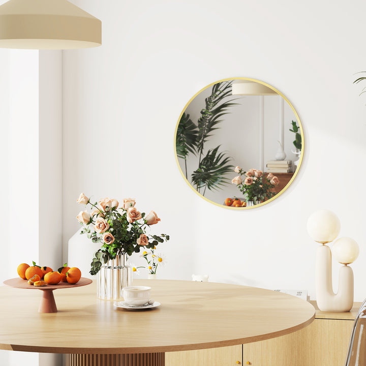 Vægspejl, moderne design, 61 x 61 cm, guld