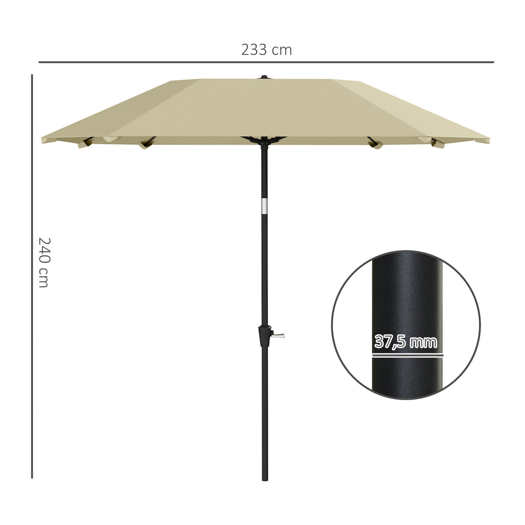 2,3 m Stor Parasol til Have og Terrasse - Justerbar med Vippefunktion & Håndsving