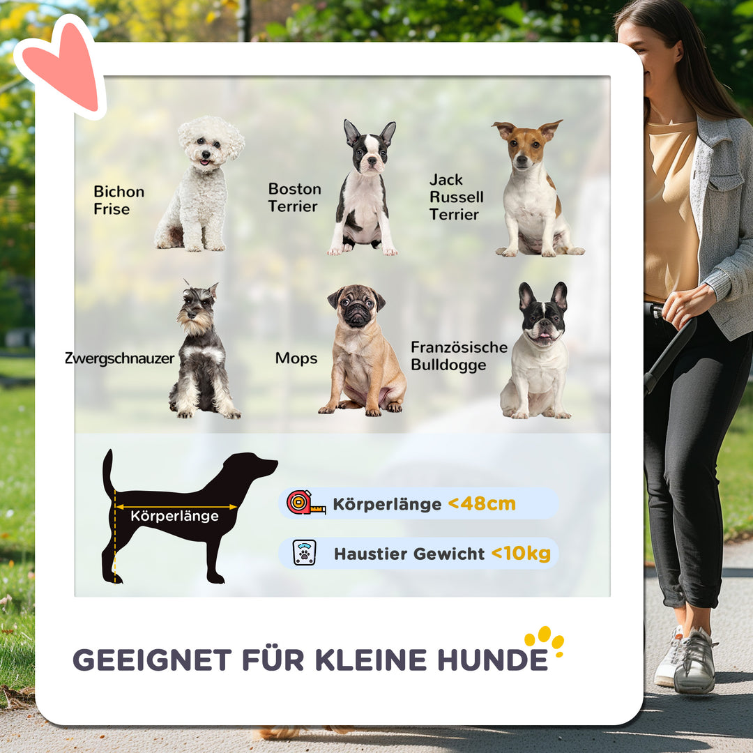 2-I-1 hundevogn med bæretaske op til 10 kg og foldbar hynde og opbevaringskurv, 83 cm x 58 cm x 102 cm, sort