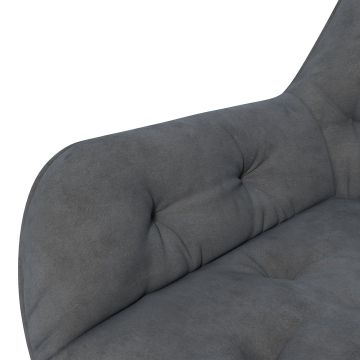 Kontorstol, skrivebordsstol, computerstol, højdejusterbar, fløjlslook, grå