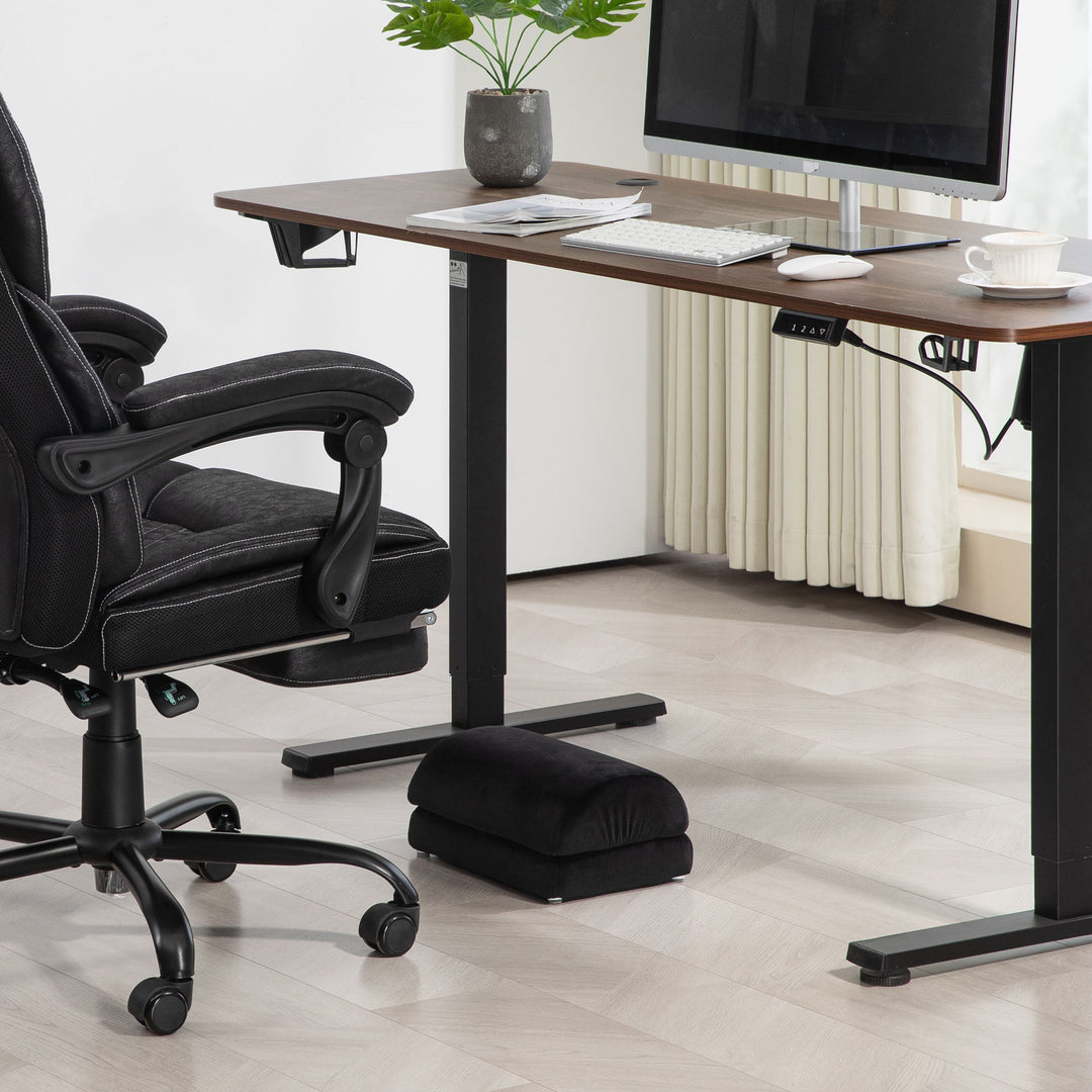 Multifunktionel fodstøtte, buet overflade, skridsikre puder, 32 x 22 x 15 cm, sort