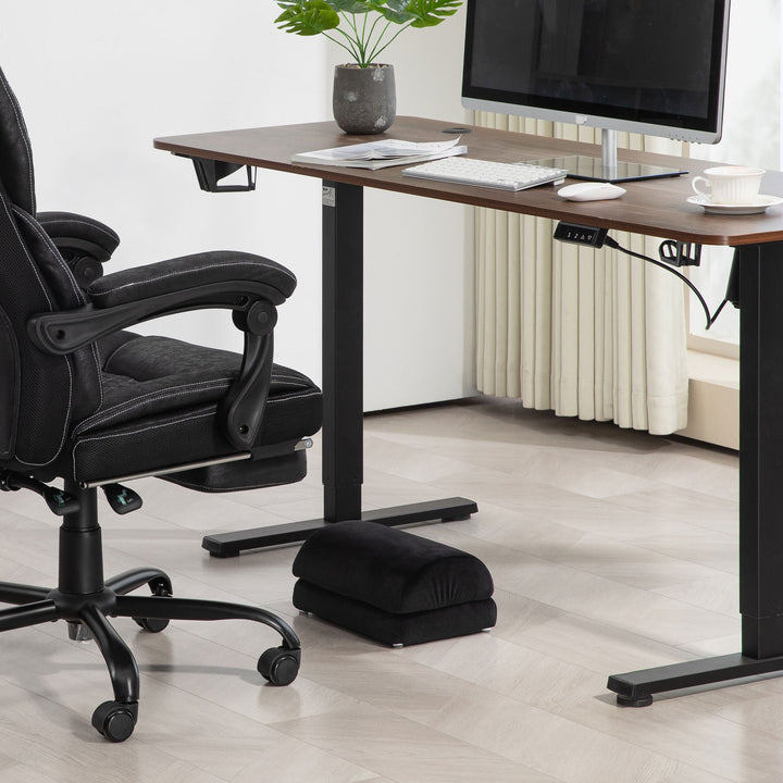 Multifunktionel fodstøtte, buet overflade, skridsikre puder, 32 x 22 x 15 cm, sort