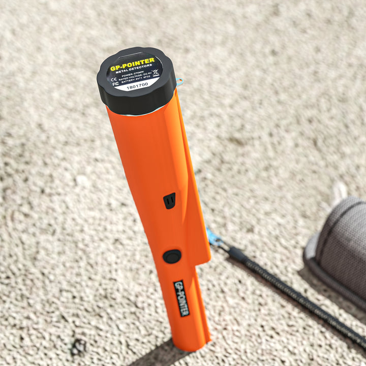 Metaldetektor til voksne, bærbar søger med led-indikator, vandtæt trådløs metaldetektor orange