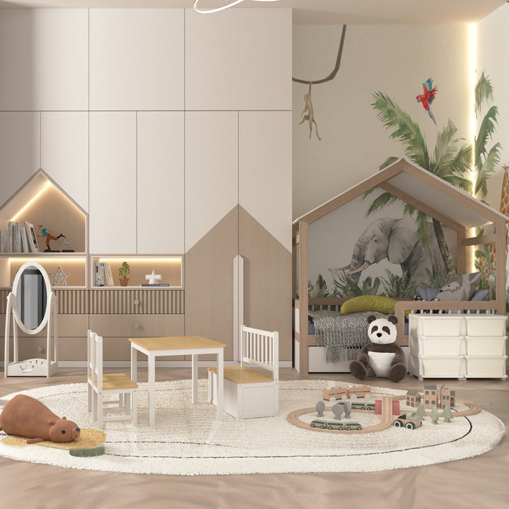 Opbevaringskasse til børn, 3 skuffer, hvid