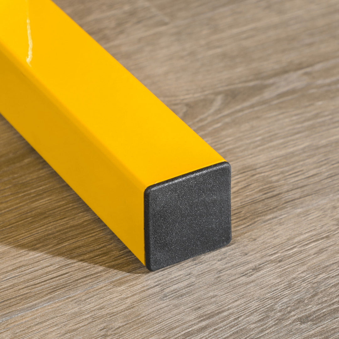 Håndvægtstativ til håndvægte, op til 270 kg, 2 hylder, stålramme, gul, 92,5 x 50,5 x 80,5 cm