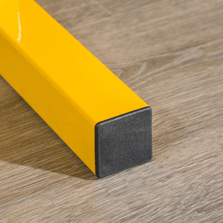 Håndvægtstativ til håndvægte, op til 270 kg, 2 hylder, stålramme, gul, 92,5 x 50,5 x 80,5 cm