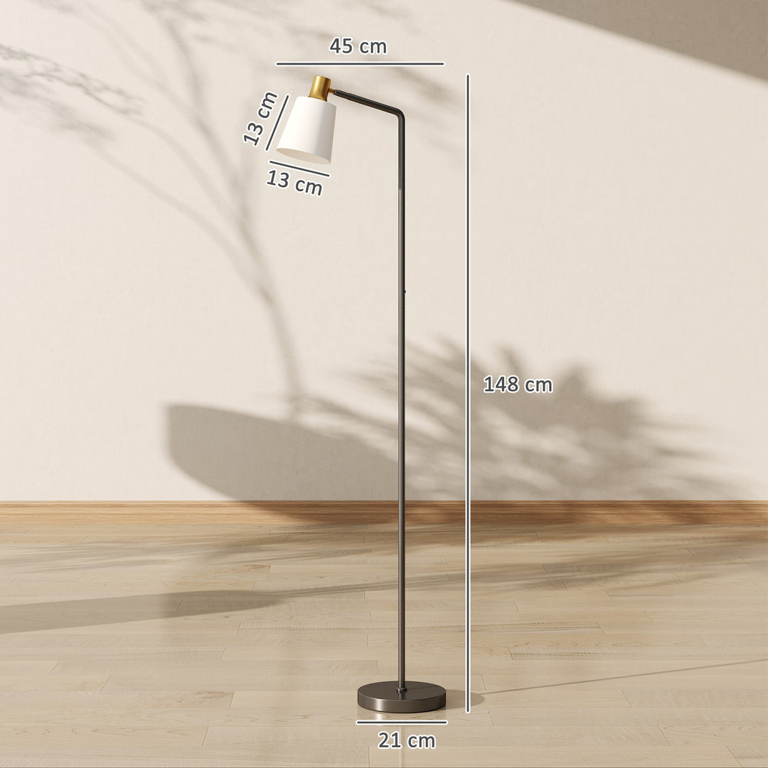 LED-gulvlampe til stuen, gulvlampe med 350° drejeligt hoved, fås i farvetemperaturer 3000K/4000K/6500K, sort