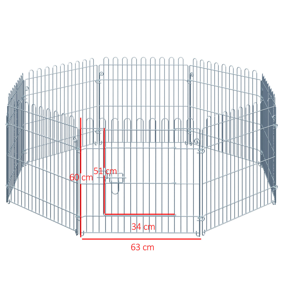 Fritgående indhegning, hvalpegård, hvalpehegn, kravlegård, hvalpeport til dyr, 8-delt b63 x h60 cm