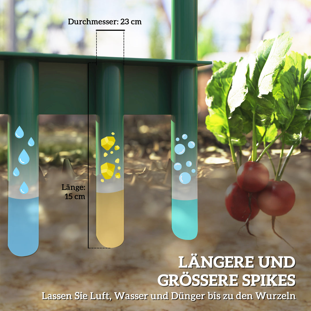 Plænelufter 30 cm bred manuel plænelufter med skridsikkert håndtag til haver mørkegrøn