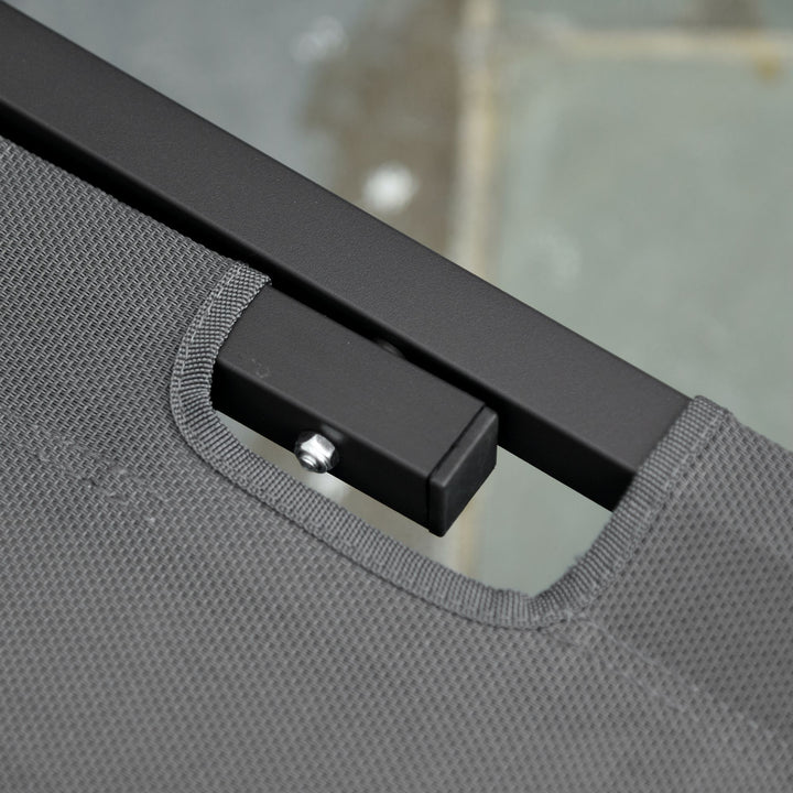 Solseng strandseng 5-niveauer aluminium haveseng afslappende liggestol textileline grå+sort 163 x 58,5 x 91 cm
