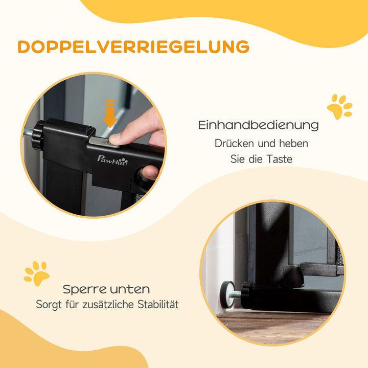 Trappegitter, kæledyrsgitter, hundegitter, justerbar fra 75 cm - 103 cm, sort