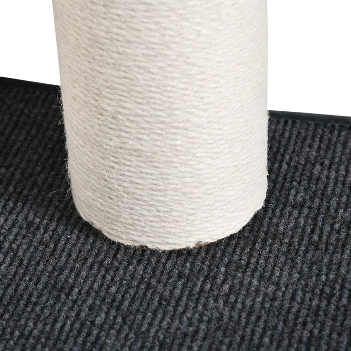 Vægmonteret kradsetræ til katte, træ, lysegrå + beige, 66 x 28 x 137 cm