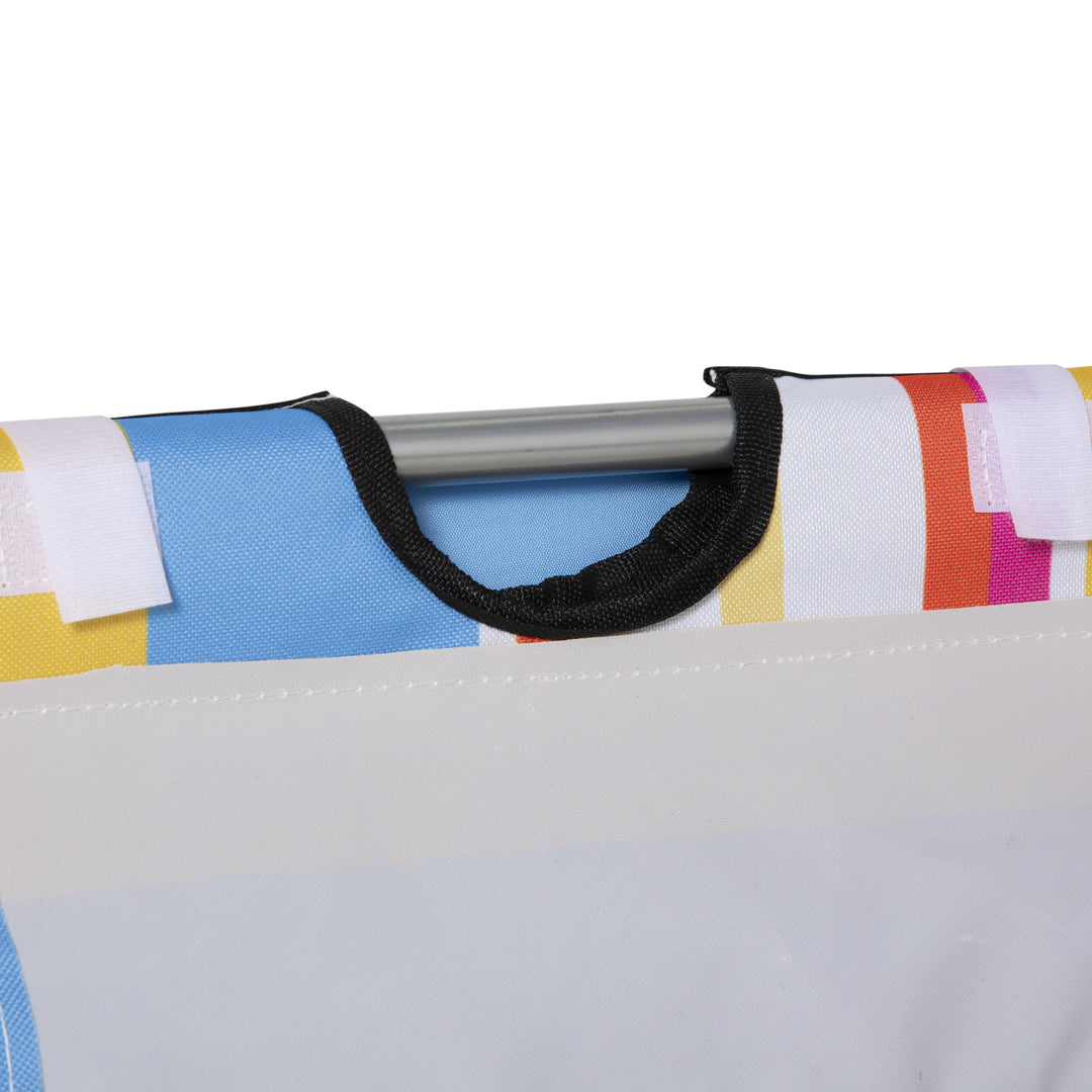 Sæt med 2 strandmåtter, justerbare, foldbare, 124L x 53B x 37-50H cm, flerfarvede