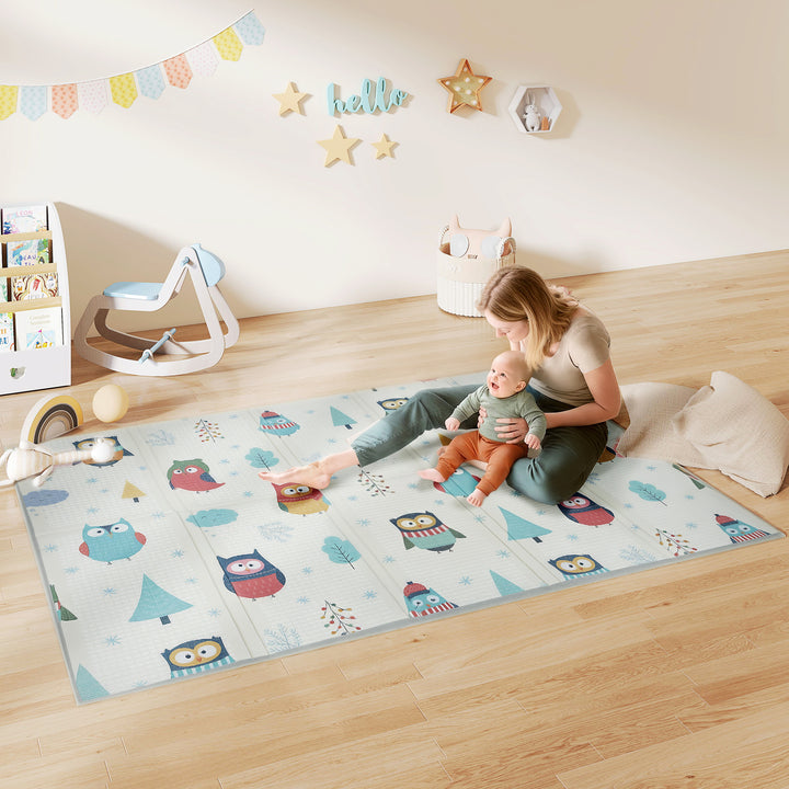 Babylegemåtte, dyremønster, skum, 1,5 cm tyk polstring, skridsikker