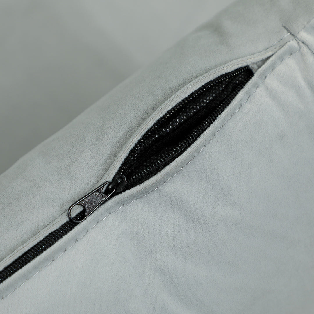 Sovesofa afslappende sofa, inkl. 2 puder, fløjlslook, 130 x 78 x 79 cm, lysegrå