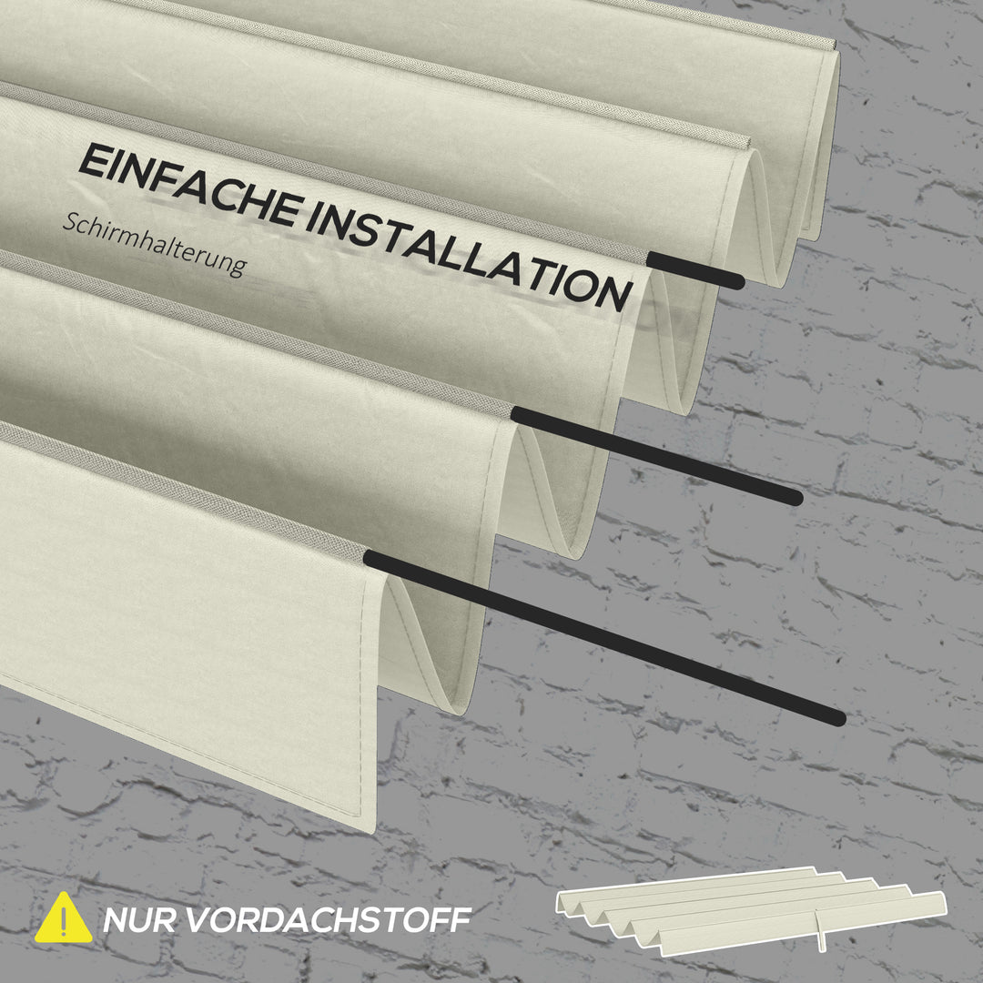 Reservetag til 2,85 x 2 m havepavillon, udtrækkelig, nem montering, polyester, cremehvid