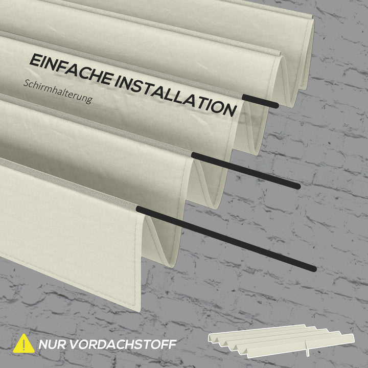 Reservetag til 2,85 x 2 m havepavillon, udtrækkelig, nem montering, polyester, cremehvid