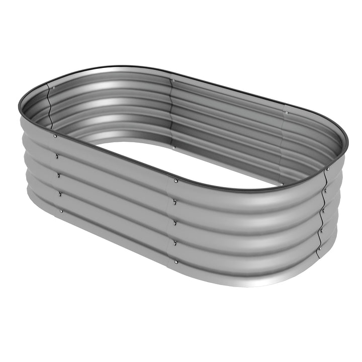 Højbed plantebed modulært højbed, vejrbestandigt, åbent gulv, 105 x 62 x 30 cm, sølv