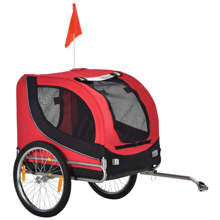 Cykeltrailer hundetrailer op til 20 kg med universalkobling stål rød+sort