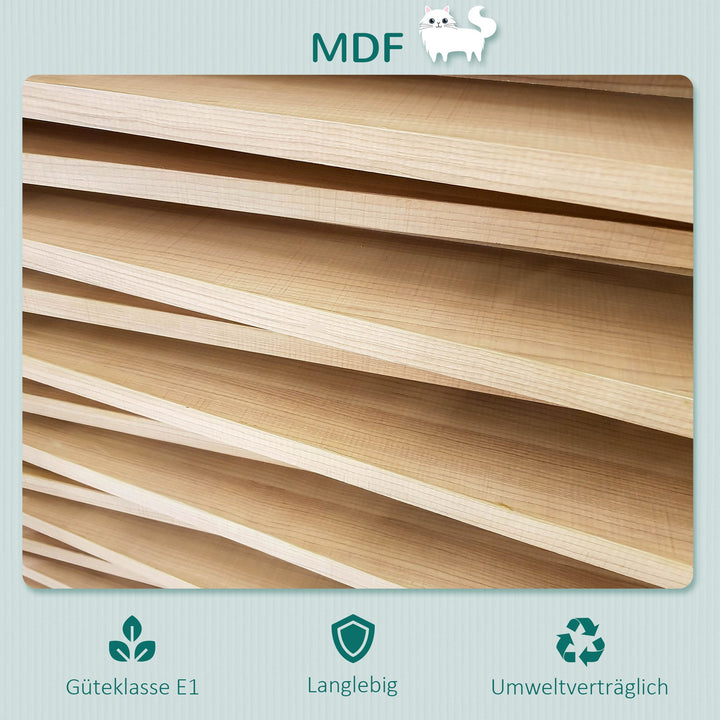 Katteseng, vægmonteret, plysmåtte, brun, 41 x 28 x 21 cm