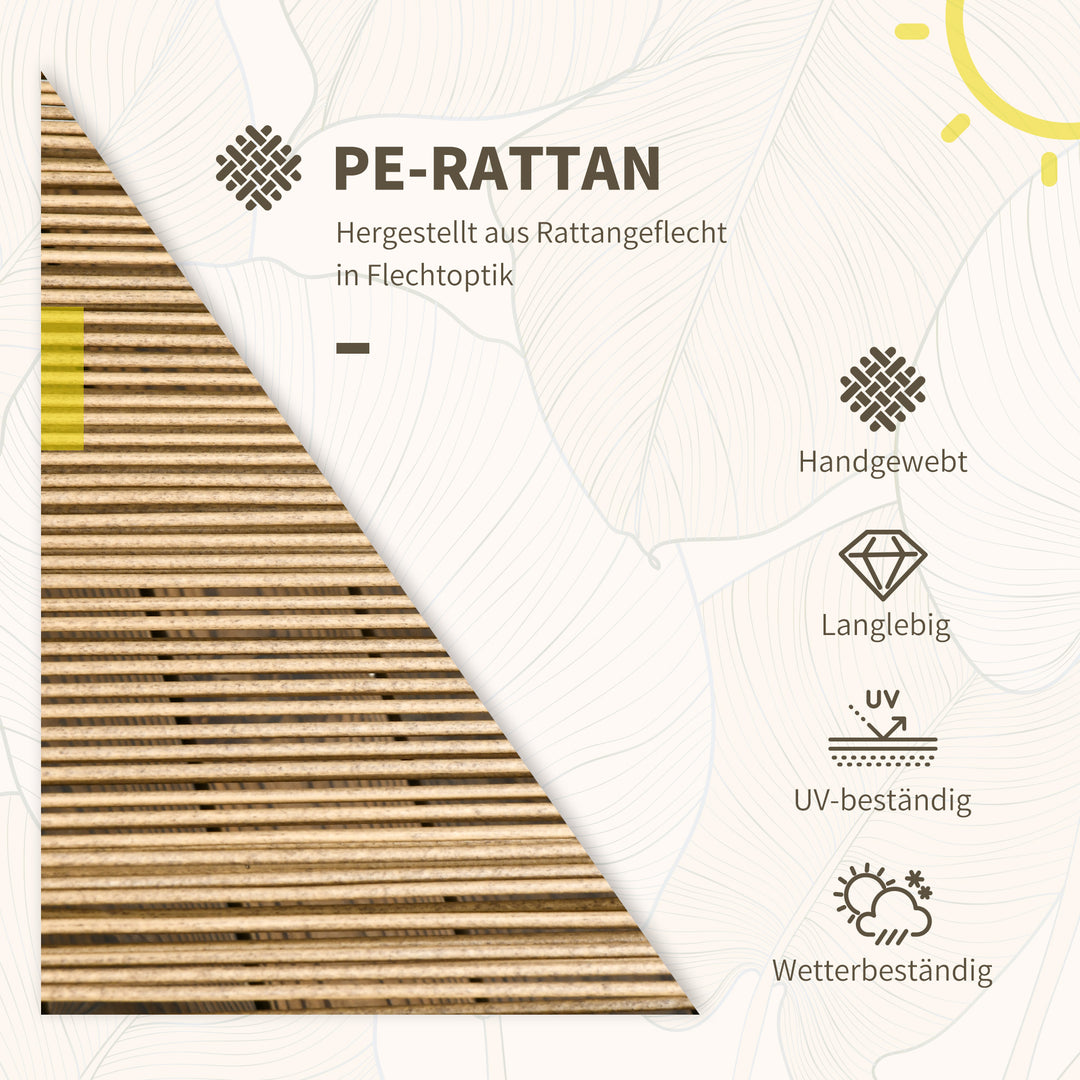 3-Delt vejrbestandigt bistrosæt med 1 sidebord og 2 stole, 62 cm x 65 cm x 78 cm, sand og mørkegrå