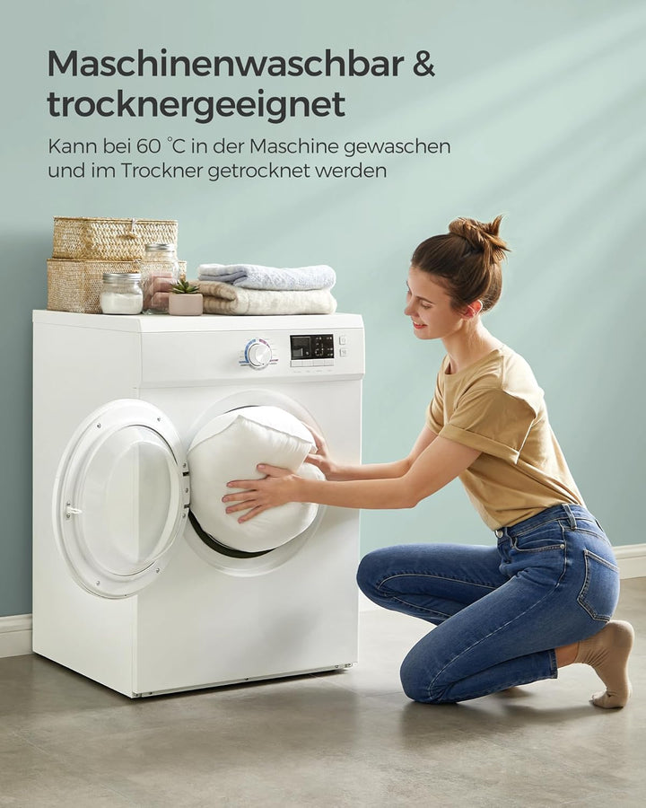 Pude, 80 x 80 cm, fyld 1500 g, blødt betræk i børstet polyesterstof, pude, maskinvaskbar ved 60°, med opbevaringspose, hvid