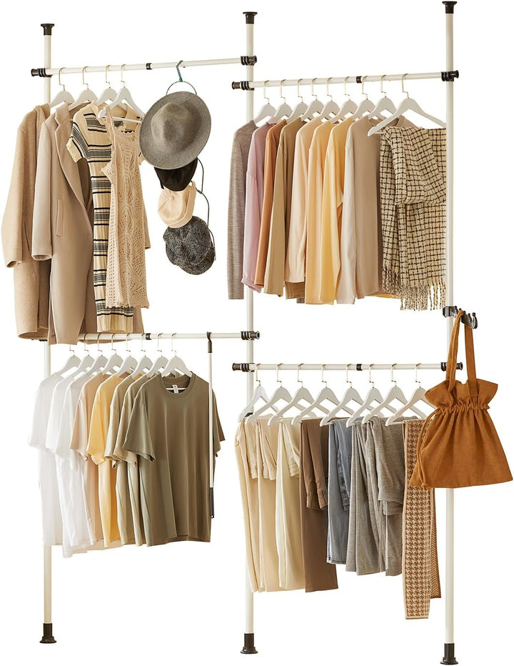 Teleskopisk tøjstativ i et moderne og minimalistisk design, hvid