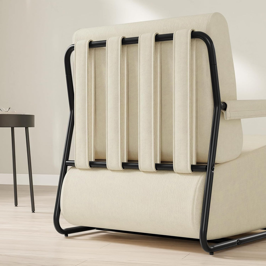 Sofa med fodskammel, 30D højelastisk skumfyld, 67 × 74 × 78 cm, beige