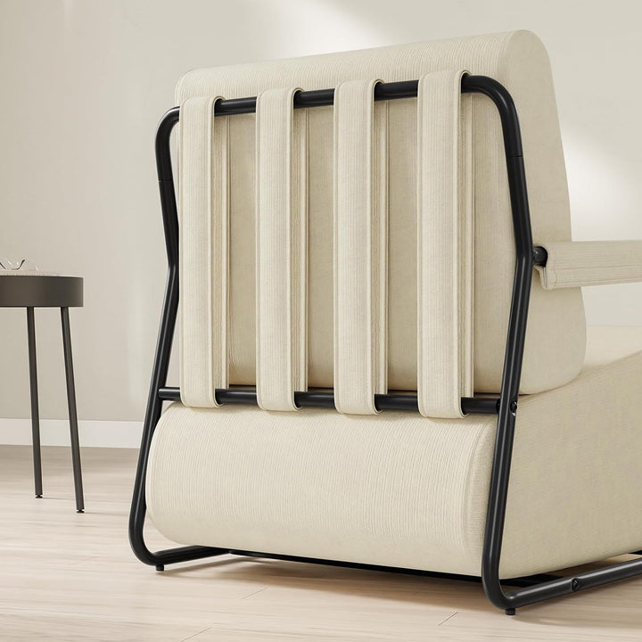 Sofa med fodskammel, 30D højelastisk skumfyld, 67 × 74 × 78 cm, beige