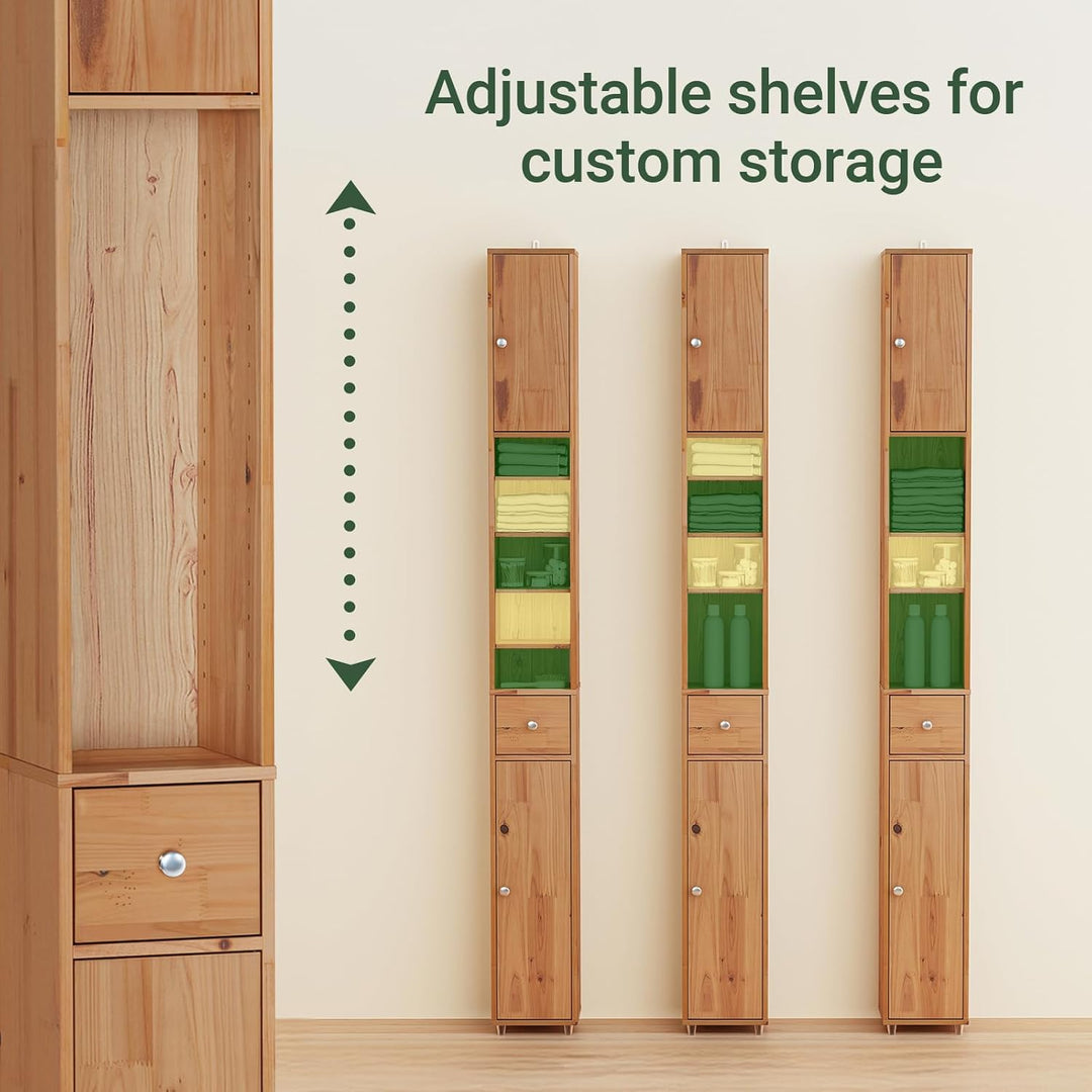 Pladsbesparende og elegant badeværelsesskab (B20 x D20 x H145 cm)