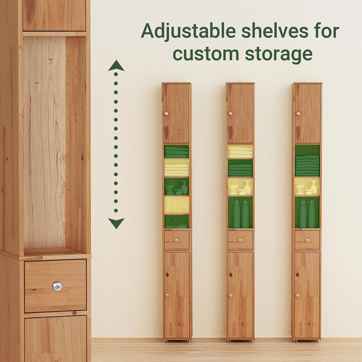 Pladsbesparende og elegant badeværelsesskab (B20 x D20 x H145 cm)