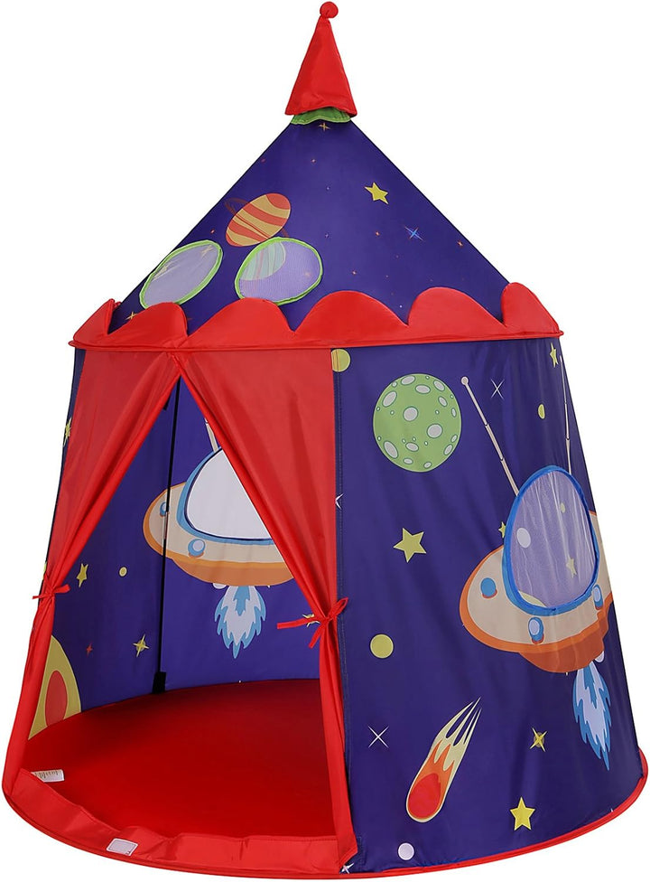 Prince Castle legetelt til småbørn, til indendørs og udendørs brug. Bærbart pop-up teepee med bæretaske, CE EN71-certificeret, blå, mål: 101 x 101 x 120 cm