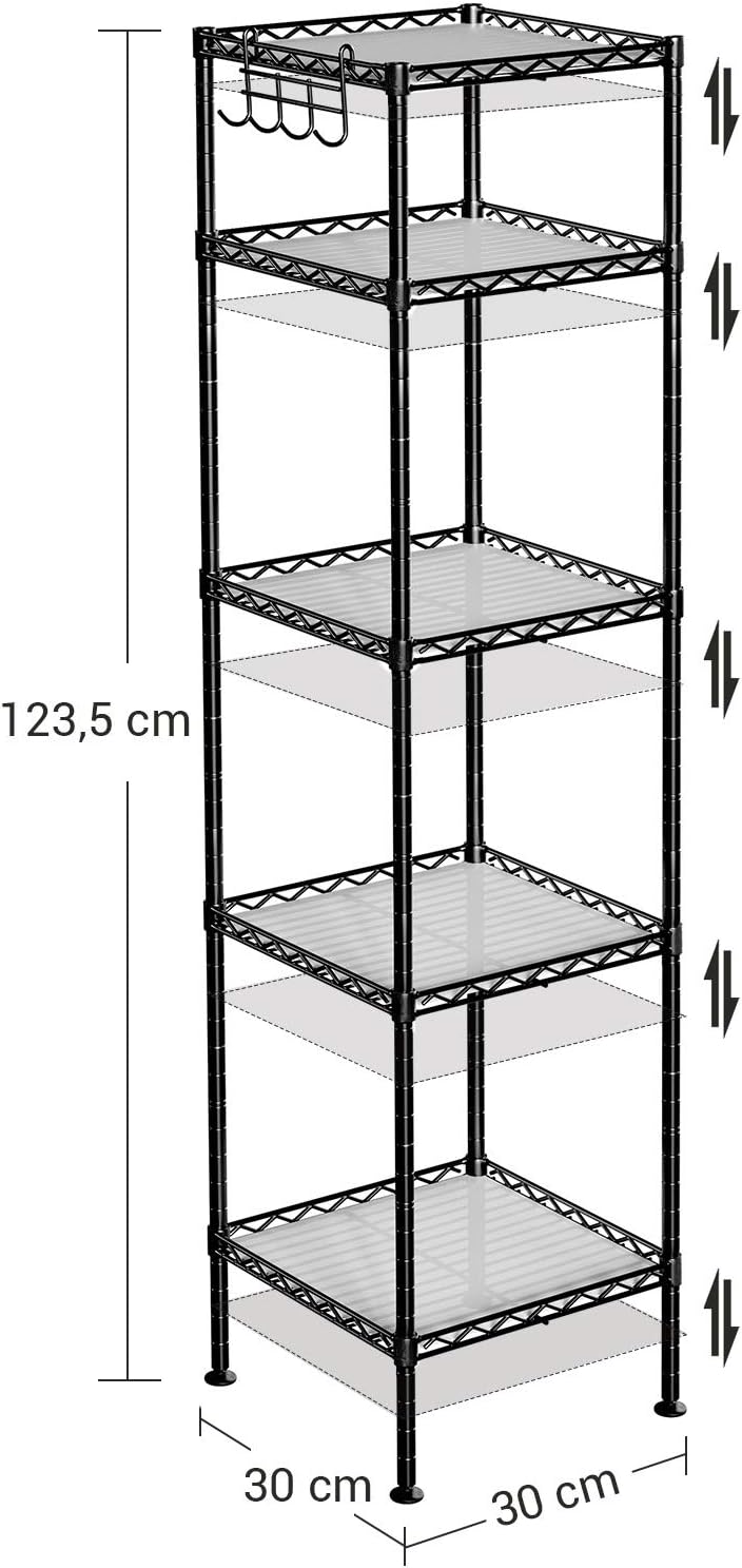 Få styr på håndklæder, cremer og meget mere: reol til små badeværelser, sort