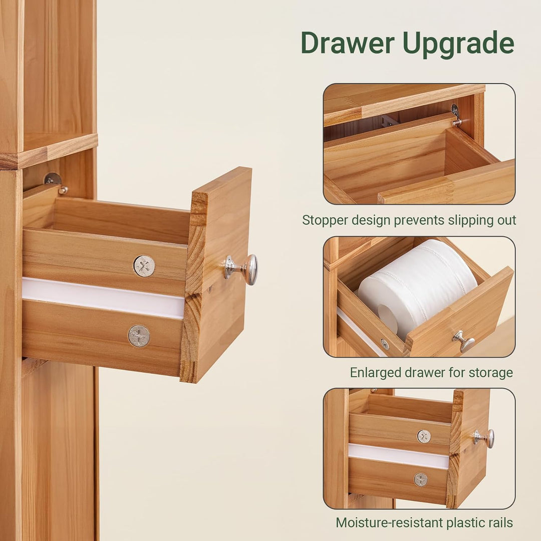 Pladsbesparende og elegant badeværelsesskab (B20 x D20 x H145 cm)