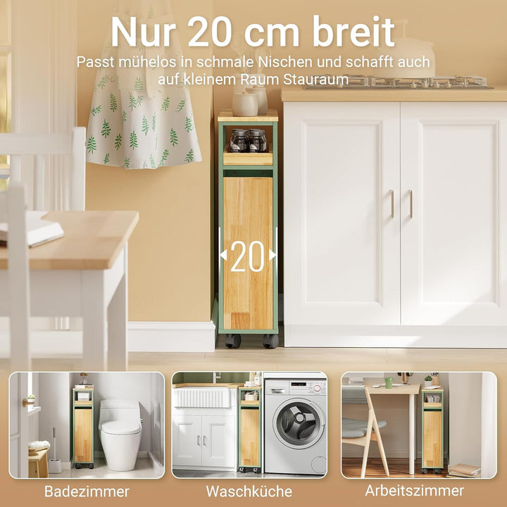 Rullevogn, 20 cm bredt, 50,5×20×79 cm, god til små køkkener og badeværelser