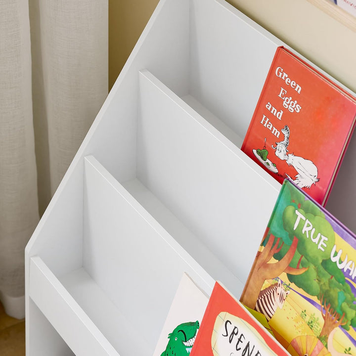 Skab orden i børneværelset med den moderne bogreol i hvid (B100 x D30 x H80 cm)