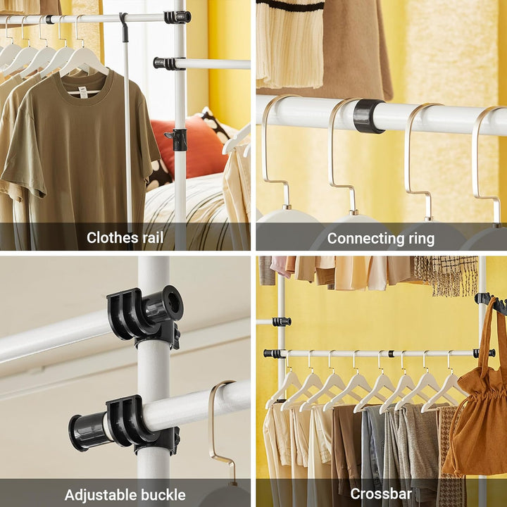 Teleskopisk tøjstativ i et moderne og minimalistisk design, hvid