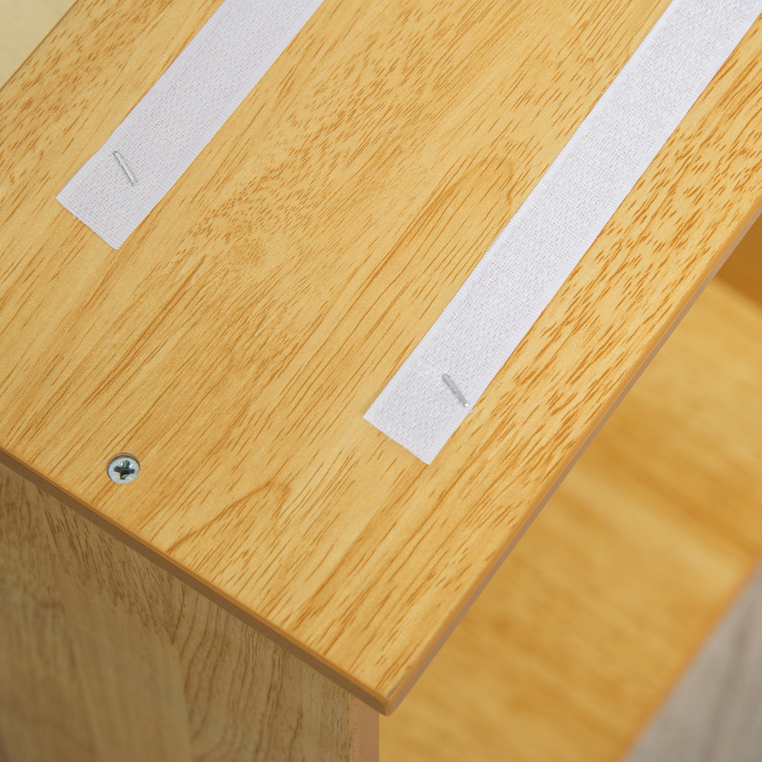 Kæledyrstrappe, til hunde/katte, 4-trins, kort plys, op til 30 kg, 40 x 59 x 54,2 cm, naturlig