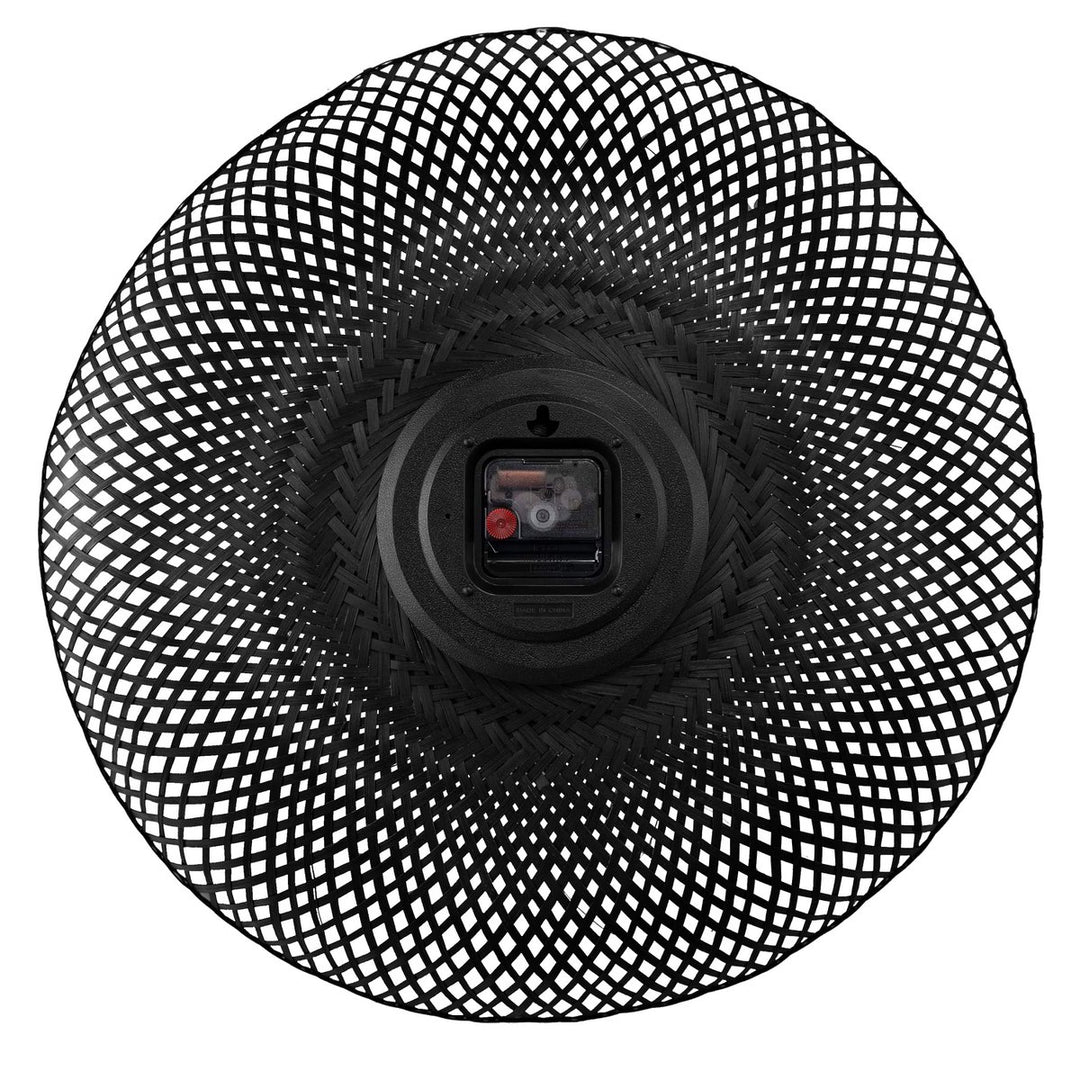 Vægur 60 cm-Silent-Brown/Sort-Bamboo-NeXtime 'Vortex'
