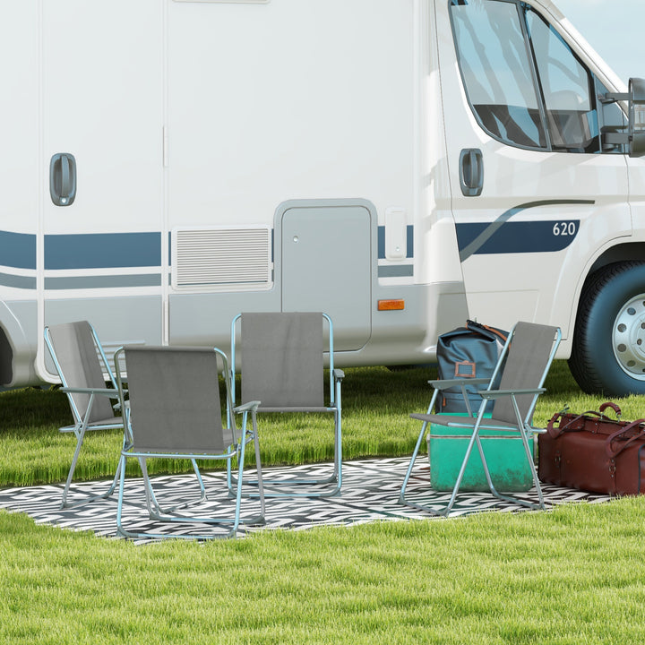 Havestol foldbar campingstol, 53 cm x 54 cm x 76 cm, grå + sølv