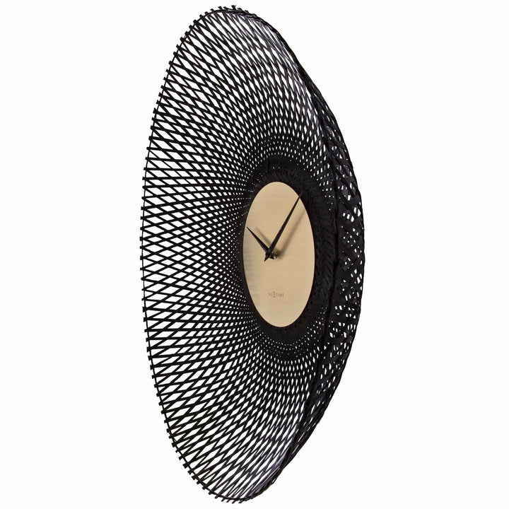 Vægur 60 cm-Silent-Brown/Sort-Bamboo-NeXtime 'Vortex'