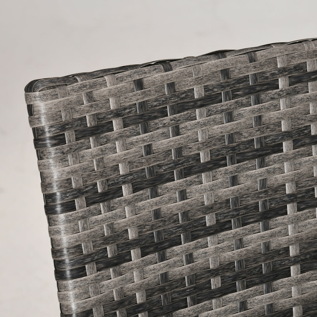 Balkonmøbelsæt til 2 personer, rattan havesæt, polyrattan, mørkegrå