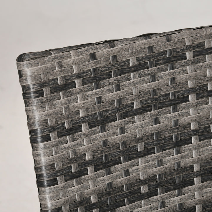 Balkonmøbelsæt til 2 personer, rattan havesæt, polyrattan, mørkegrå