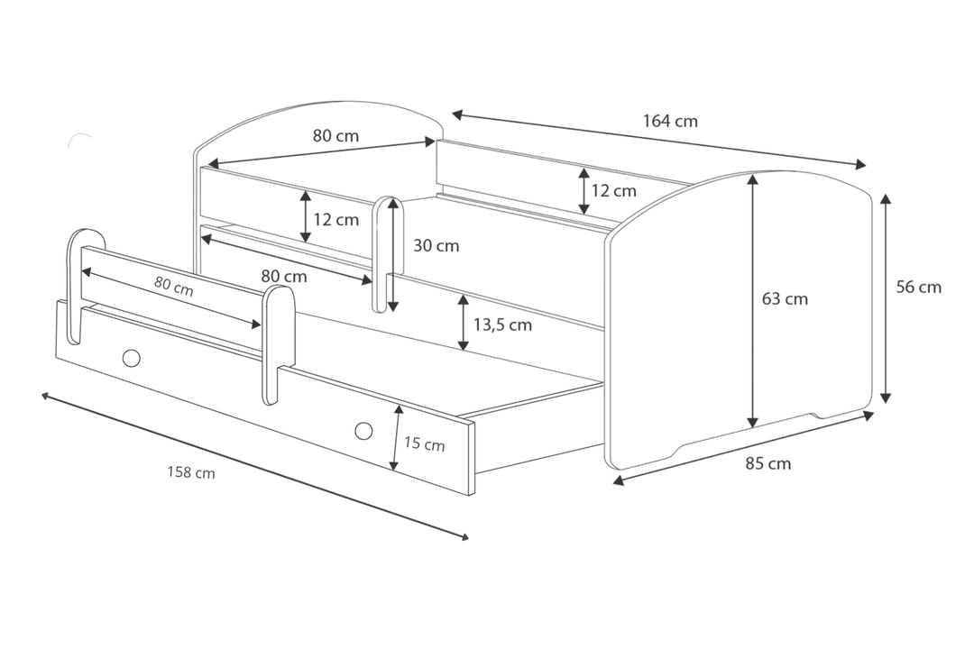 Dobbeltseng Luk 160x80 - Airplane