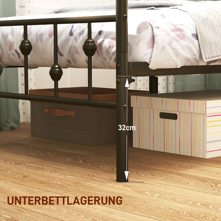 Metal enkeltsengramme, nem montering, med støjreducerende gummisæt, sort