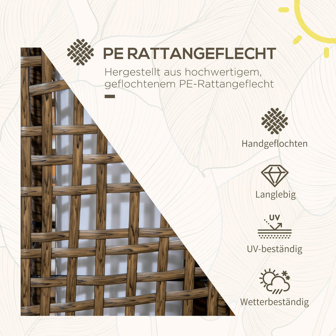 Udendørslampe, havelampe, solcelledrevet, 8 timers lysvarighed, automatisk tænding, rottinglook, 15,5 x 15,5 x 46 cm