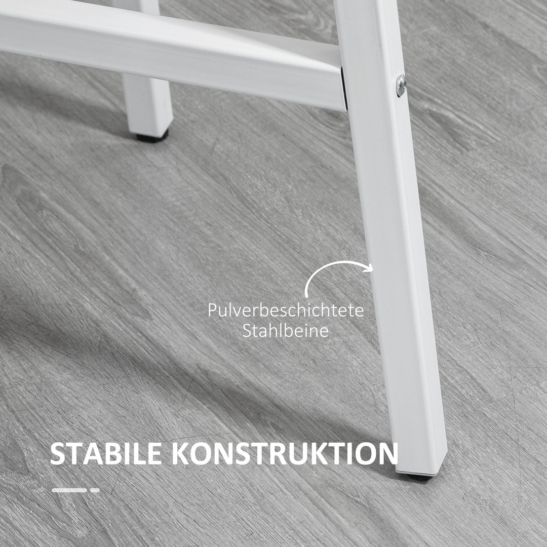 Spisebord, industriel stil, afrundet design, stabilt op til 60 kg, 80 x 76h cm, naturtræ/hvid