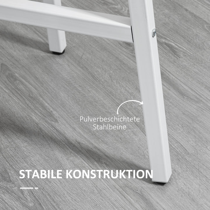 Spisebord, industriel stil, afrundet design, stabilt op til 60 kg, 80 x 76h cm, naturtræ/hvid